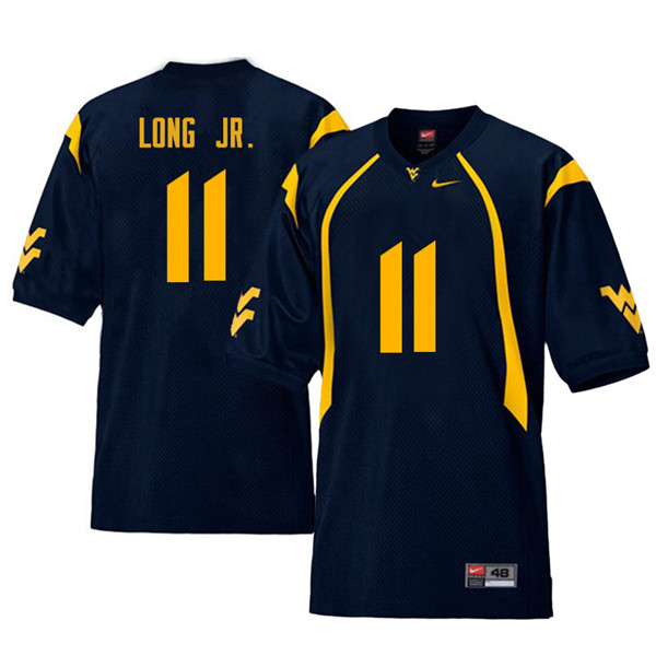 NCAA Men's David Long Jr. West Virginia Mountaineers Navy #11 Nike Stitched Football College Retro Authentic Jersey PR23G35QL
